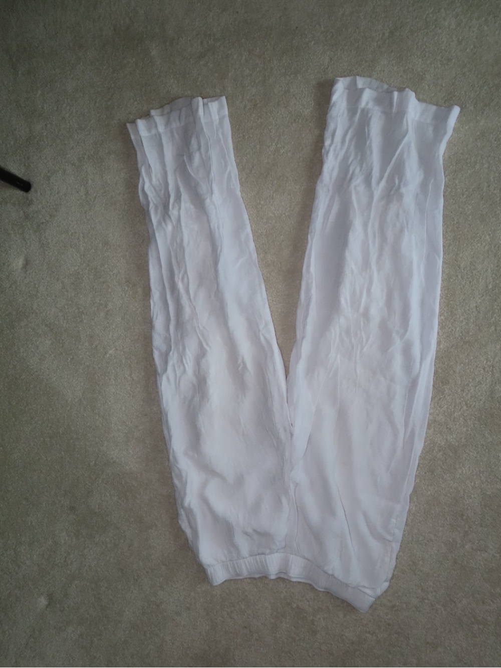 Abercrombie & Fitch White Wide-Leg Linen Blend Pants